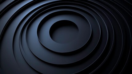 Poster - abstract black circles with 3d depth, circle, black, abstract, geometric