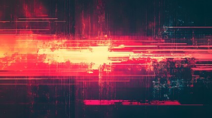 Poster - Mesmerizing abstract digital image featuring a vibrant glitch effect with dynamic energy chromatic distortions and a futuristic visually striking appearance