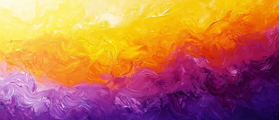 Sticker - Abstract Yellow Orange Purple Impasto Painting