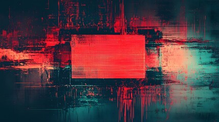 Fototapete - Mesmerizing Digital Distortion   A surreal glitch inspired abstract artwork featuring a captivating blend of vibrant colors dynamic composition and intricate digital manipulation