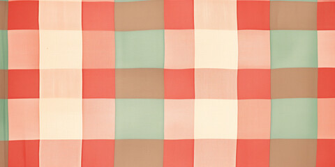 Wall Mural - Colorful Checkered Fabric Pattern with Sequins