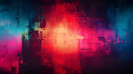 Poster - Mesmerizing Surreal Digital Artwork with Vibrant Glitch Inspired Textures and Distorted Chromatic Layers  Captivating abstract composition featuring dynamic avant garde visuals with intense colors