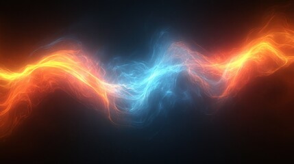 Poster - Abstract fire ice energy flow dark background design