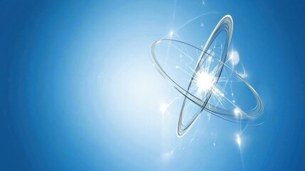 Poster - dynamic atomic model visualization scientific concept digital art abstract environment close-up view