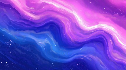 Wall Mural - Swirling purple and blue nebulas with glowing cosmic dust and starry sky