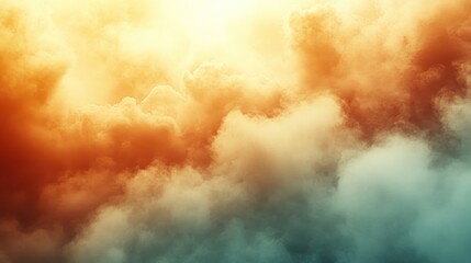 Wall Mural - Sunset cloudscape, aerial view, vibrant colors, background texture