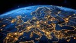© Hospital man - Global connectivity through technology a view of networked europe at night satellite imagery digital landscape high-tech environment