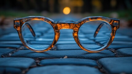 Canvas Print - Tortoise glasses path sunset autumn focus