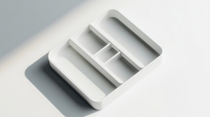 Wall Mural - A single set of drawer organizers isolated on a clean white surface, ideal for promoting home organization tools.