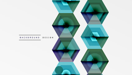 Poster - Hexagons design geometric abstract background
