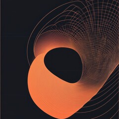 Wall Mural - Abstract Orange Lines Form Dynamic Swirling Shape