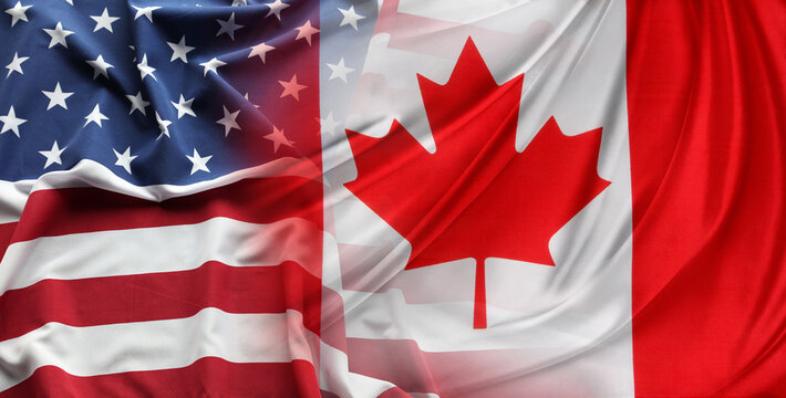 America and Canadian flags