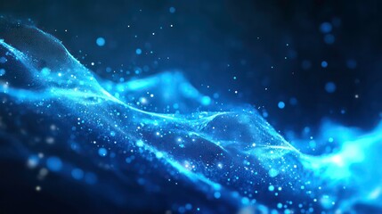 Poster - a glowing light blue abstract background, ideal for use in digital technology and medical science ap