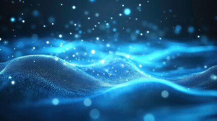 Poster - a glowing light blue abstract background, ideal for use in digital technology and medical science ap