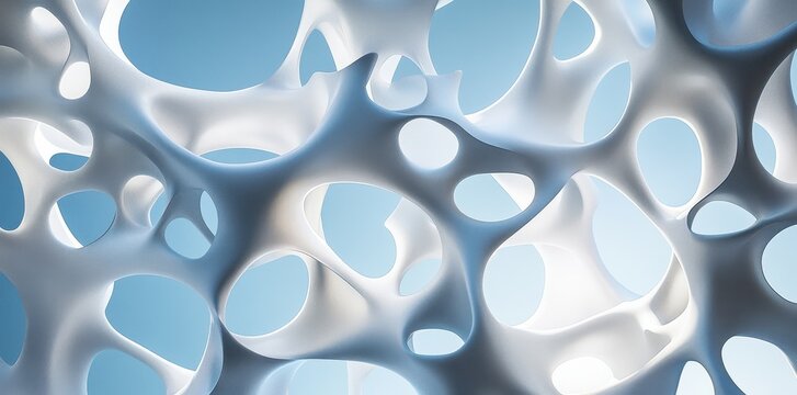 Abstract White Organic Structure With Open Spaces