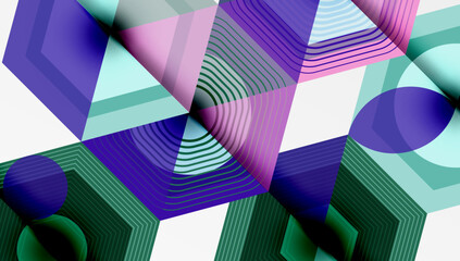 Poster - Hexagons design geometric abstract background