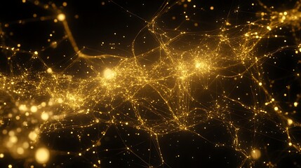 Poster - golden energy flow, abstract background