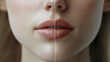 © Nacci - Before and After Lip Makeup Split-Screen Image