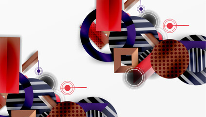 Aufkleber - Abstract design with layered geometric shapes