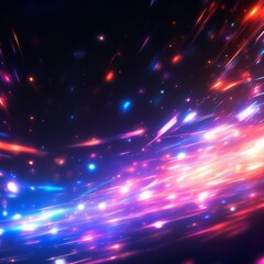 Poster - Colorful abstract light streaks create a mesmerizing visual display in a dark background during an artistic rendering