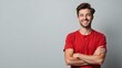 © Royal studio - stylish young man standing with a confident expression, wearing a modern outfit isolated on a neutral background, contemporary male portrait for professional or social use