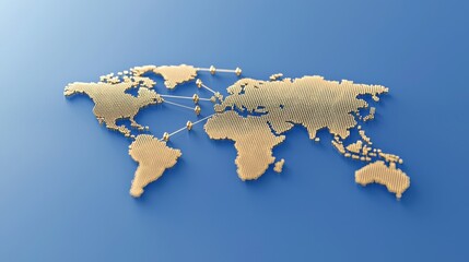 Poster - Global connectivity world map visualization digital network geographical insights abstract background aerial perspective data mapping
