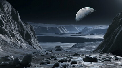 Wall Mural - The lunar landscape inside a giant quarry gray roc_003