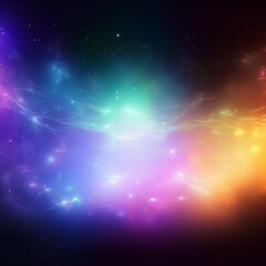 Poster - Colorful cosmic nebula with vibrant hues illuminating the night sky