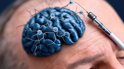 Poster - exploring neurotechnology a surreal representation of brain enhancement digital environment close-up