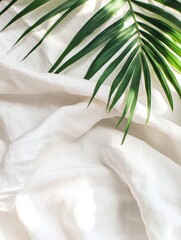 Poster - Tropical patterns and light summer fabrics create a refreshing ambiance perfect for vacation vibes in a sunny location. Generative AI