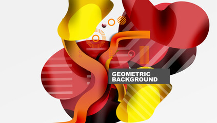 Poster - Abstract background - Lines circles and liquid shapes