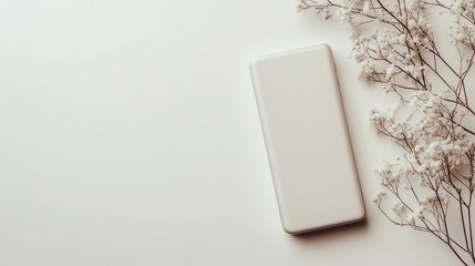 Wall Mural - Isolated image of a power bank on a clean white background, ideal for portable tech product promotions.