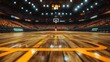 © AGUNG - Empty basketball court, arena, night game, spotlights, advertising