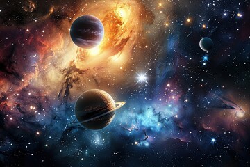Wall Mural - background of galaxy and stars