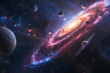 Wall Mural - background of galaxy and stars