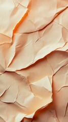 Poster - Layers of crinkled paper create a soothing visual experience, with soft orange and beige tones inviting creativity and thoughtful reflection. The texture adds depth and warmth to any project