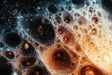 Poster - Colorful cosmic abstraction featuring swirling patterns and swirling shapes in space