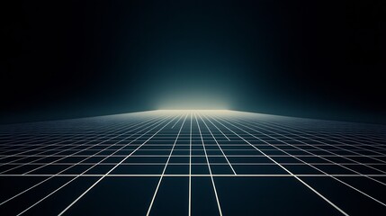 Poster - grid road leading to light, future tech