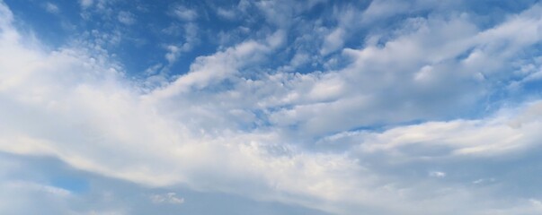 Wall Mural - beautiful cloudscape in blue sky, panoramic view