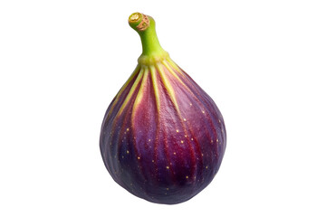 Wall Mural - Whole purple fresh fig isolated on white transparent background. Concept of fruit