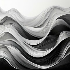 Wall Mural - wavy lines on white backdrop with thin abstract stripes graphic resource background banner