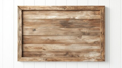 Poster - A rustic wooden frame with a weathered finish, perfect for showcasing artwork or photographs against a light background.