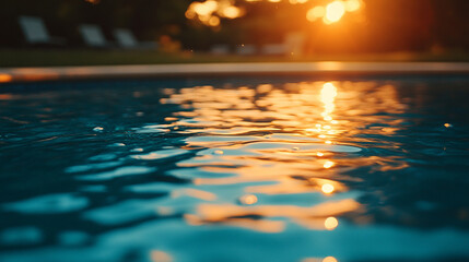 Wall Mural - Close-up of water droplets on a smooth reflective surface, symbolizing nature's delicate beauty and the harmonious interaction between light and water in a tranquil setting