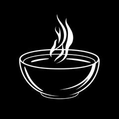 Poster - Bowl of hot food with steam rising up. Use for menu, recipe, food blog image