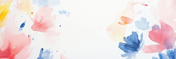 Poster - Colorful watercolor illustration featuring delicate floral patterns and soft pastel hues for artistic inspiration. Generative AI