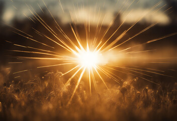 Wall Mural - sunlight summer rays sun sunrise star burst yellow sunbeam light ray sunburst beam abstract backgrou