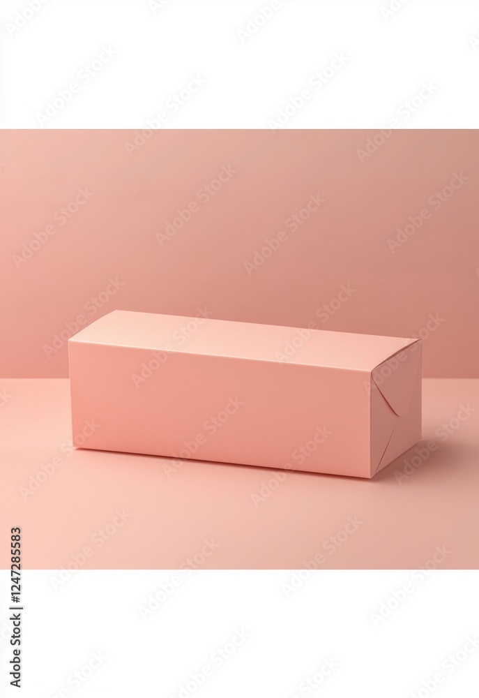 Rectangular Box Mockup in Soft Pink Color for Packaging Design and ...