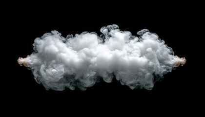 Poster - Thick white smoke drifts gracefully, contrasting starkly with the dark background