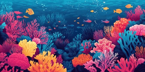 Sticker - Vibrant Coral Reef Fish And Aquatic Life