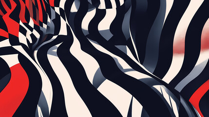 Wall Mural - geometric optical illusion patterns, playing with perception and creating dynamic, mind-bending visu